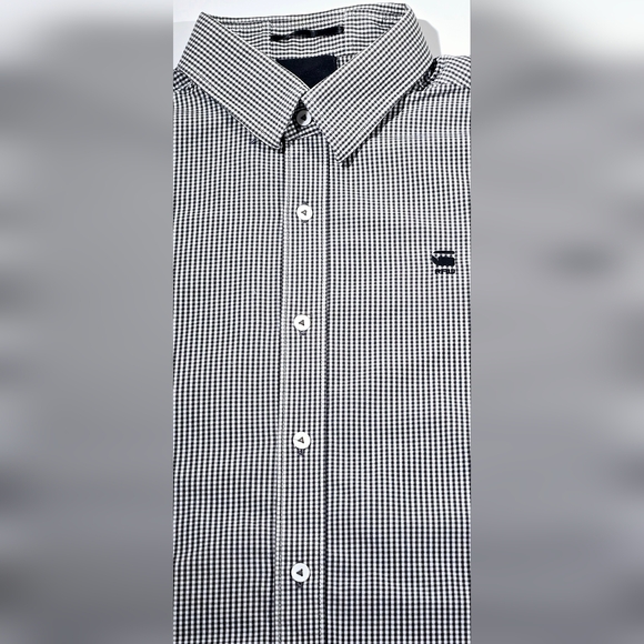 G-Star Raw CL New Shirt 1 Button Down Black Gray Checked Men Large - Picture 6 of 8